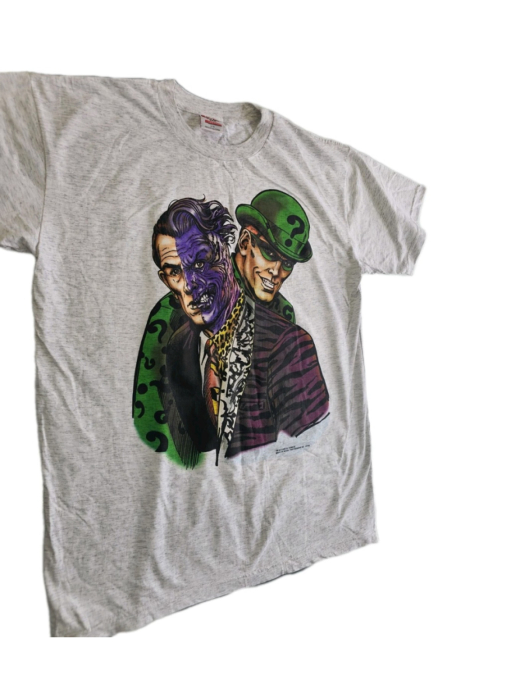 Batman Forever Riddler Jim Carrey & Two Face Vintage 1995 T-Shirt DC Comics RARE - Picture 8 of 16